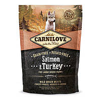 Сухий корм для цуценят та молодих собак великих порід (вагою від 25 кг) Carnilove Salmon & Turkey Large Breed Puppy 1,5 кг (лосось