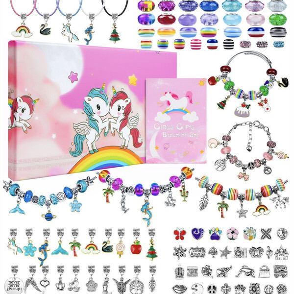 Набір для створення браслетів і прикрас шарм з намистин для дівчаток 150 елементів (60472)