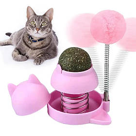 Котяча м'ята іграшка смаколик лизун для котів з іграшкою - рожева