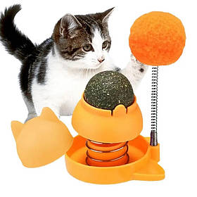 Котяча м'ята іграшка смаколик лизун для котів з іграшкою - помаранчева