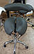 Стілець-сідло зі спинкою стільці сідла майстрів на коліщатках стільчик сідло 3 регулювання арт.8016-2 стоматолога, фото 3
