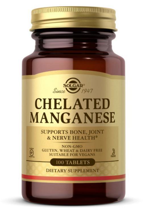 Марганець SOLGAR Chelated Manganese 100 таблеток