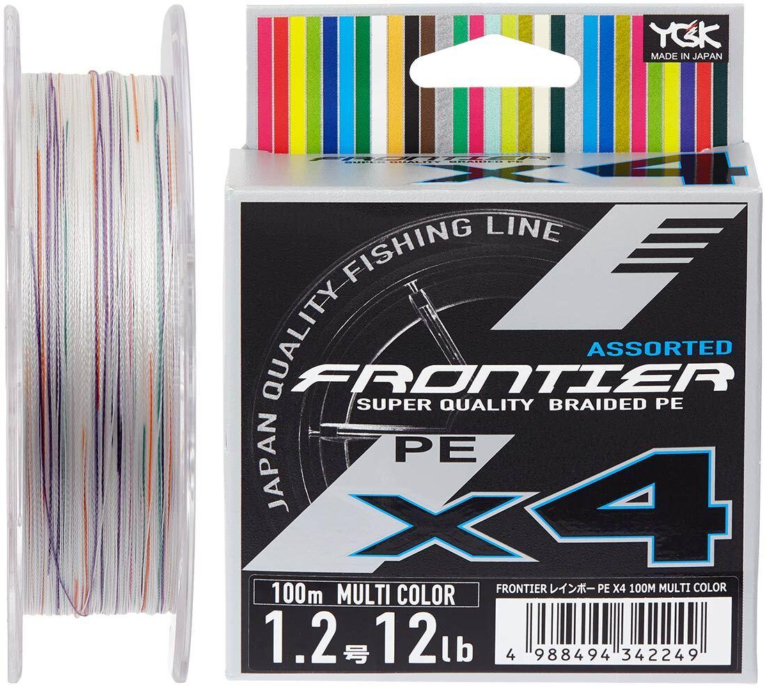 Шнур YGK Frontier X4 100m (мультиколор) #1.5/0.205mm 15lb/6.8kg