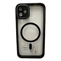 Чехол-накладка Infinity Case Matte Chrome MagSafe для Apple iPhone 12 Black + защита камеры