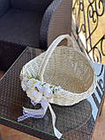 Корзина св'яткова з білої лози. Арт:4060, фото 9