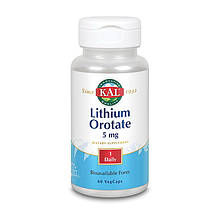 KAL Lithium Orotate 5 mg 60 Veg Caps