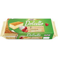 Тістечне бісквітне з полуничним кремом БЕЗ ЛАКТОЗИ Freddi Dolcetto alla Fragola (8*25г) 200г Італія