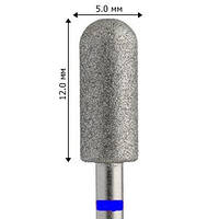 Фреза насадка алмазная для маникюра (бор HP) ЦИЛИНДР ЗАКРУГЛЕННЫЙ синее кольцо UMG 806.104.143.524.050