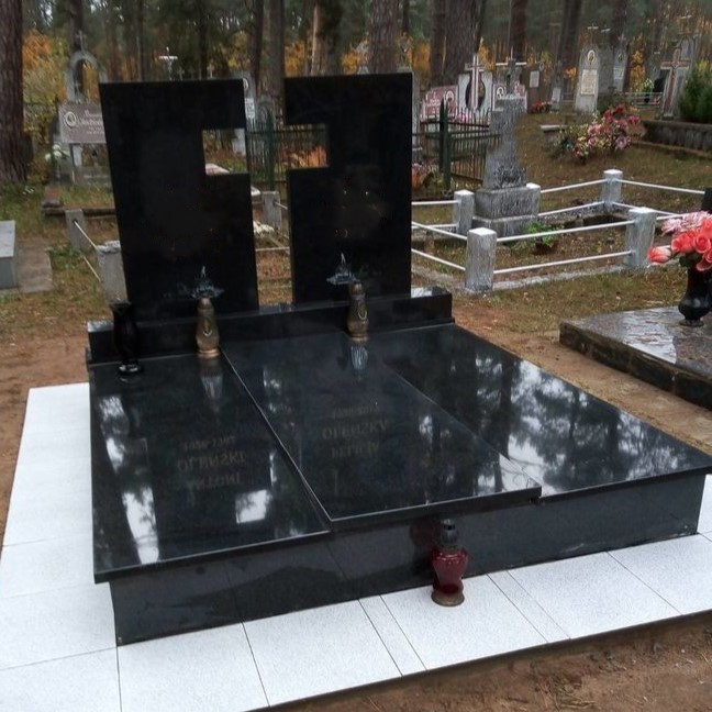 Європейський подвійний пам'ятник закритий квітник із граніту на могилу, фото 1