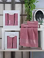 Подарочный набор полотенец Gulcan 2 шт Розовый