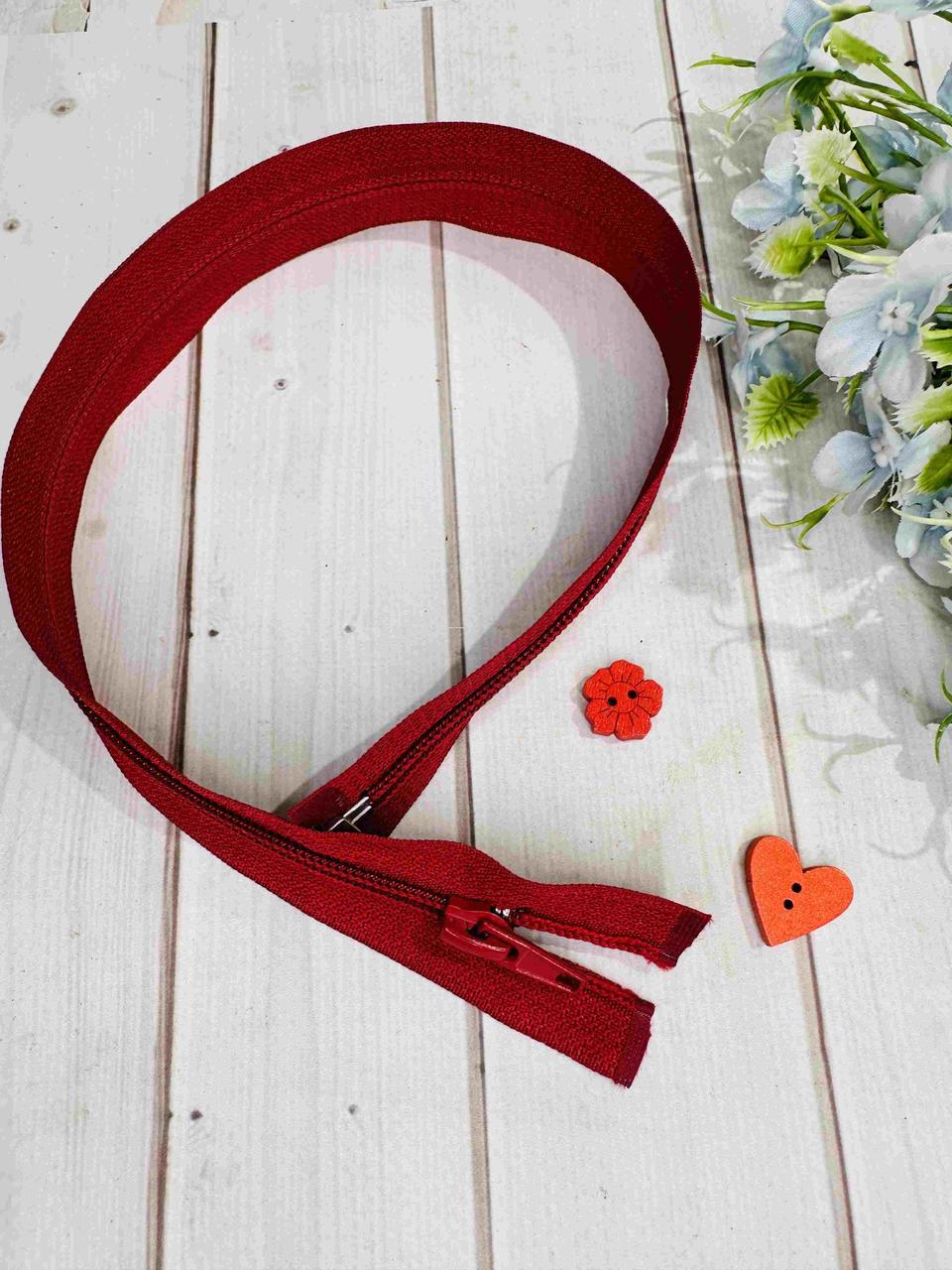 Спіральна пластикова блискавка 45 см Тип-5 роз'ємна. Колір - бордо, фото 1