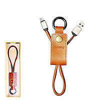 Кабель USB to MicroUSB Remax Western RC-034m 0.15m Brown
