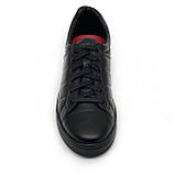 Кеди шкіряні чорні чоловічі на шнурівці MIDA весна-осінь 112234(1) розмір 40, фото 3