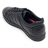 Кеди шкіряні чорні чоловічі на шнурівці MIDA весна-осінь 112234(1) розмір 40, фото 5