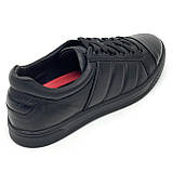 Кеди шкіряні чорні чоловічі на шнурівці MIDA весна-осінь 112234(1) розмір 40, фото 7