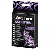 Соевый наполнитель AnimAll Tofu Lavender с ароматом лаванды, для кошек, 6 литров (2,6 кг)