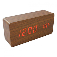 Годинник з LED підсвічуванням і датчиком температури у вигляді бруска Настільний годинник електронний з термометром VST