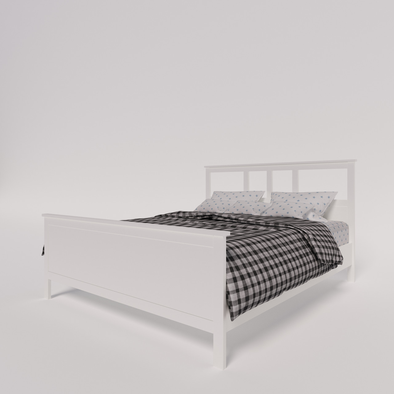 Ліжко двоспальне "Хамес" із натурального дерева Біла