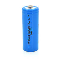 Аккумулятор 18500 Li-Ion Vipow ICR18500 TipTop, 1200mAh, 3.7V, Blue Q50/500 p