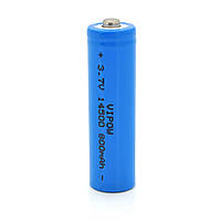 Аккумулятор 14500 Li-Ion Vipow ICR14500 TipTop, 800mAh, 3.7V, Blue Q50/500 p