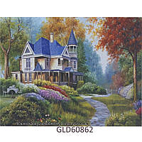 Картина для раскраски по номерам Алмазная 30*40 GLD60862 (загородный дом, холст без рамки)