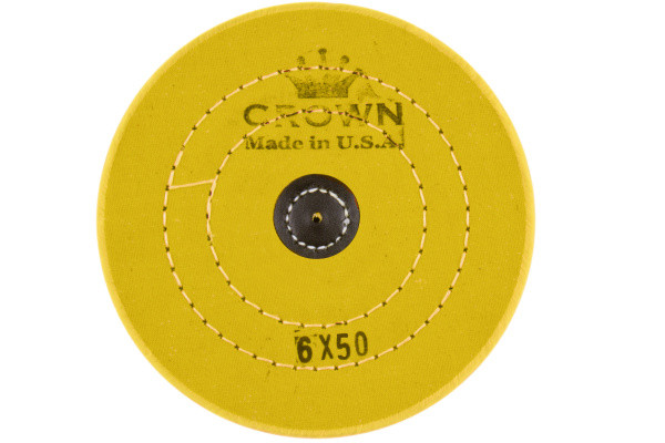 Коло мусліновий CROWN жовтий d-150мм, 50 шарів (з шкір. П'ятаком)