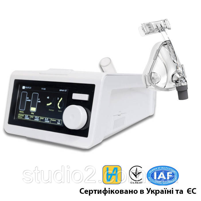 Апарат неінвазивної вентиляції OXYDOC CPAP/BіPAP/ST/AVAPS з маскою розмір L і зволожувачем (Туреччина)