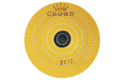 Коло мусліновий CROWN жовтий d-150мм, 12 шарів (з шкір. П'ятаком)