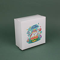 Дитяча Коробка Великодня Подарункова 200*200*100 мм Коробочка для пасхальних подарунків "Великодній Кролик"
