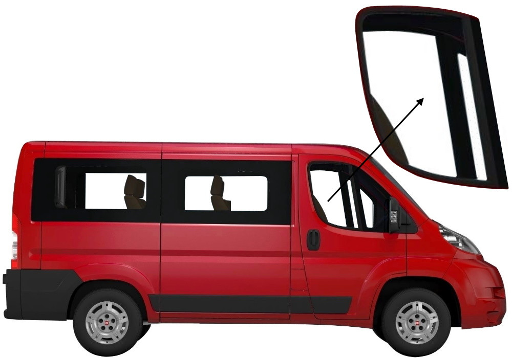 Бічне скло Fiat Ducato 2007-2023 передніх дверей праве, фото 1