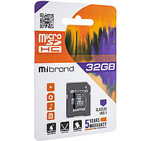 Карта пам'яті micro 32Gb Mibrand SDHC (UHS-1) class 10 (adapter SD)