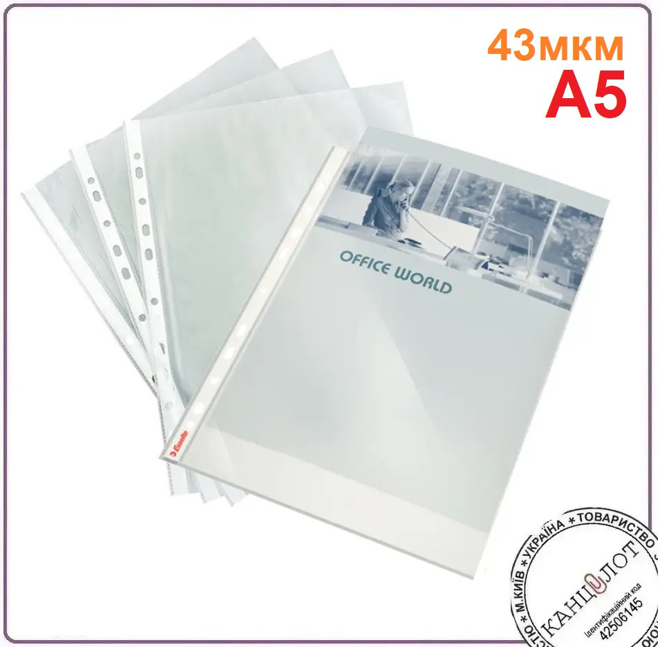 Файли ESSELTE ECONOMY A5, PP 43мкм, в упаковці 100шт (123782)