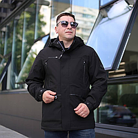 Мужская демисезонная куртка Black Vinyl ТС23-2220 Удлиненная модель для осени и весны