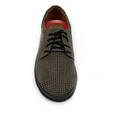 Чоловічі шкіряні туфлі на шнурівці зеленого кольору весна літо MIDA 130865(82) розмір 40, фото 3