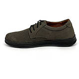 Чоловічі шкіряні туфлі на шнурівці зеленого кольору весна літо MIDA 130865(82) розмір 40, фото 2