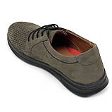 Чоловічі шкіряні туфлі на шнурівці зеленого кольору весна літо MIDA 130865(82) розмір 40, фото 5