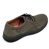 Чоловічі шкіряні туфлі на шнурівці зеленого кольору весна літо MIDA 130865(82) розмір 40, фото 7