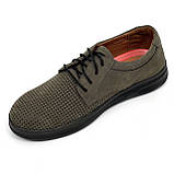 Чоловічі шкіряні туфлі на шнурівці зеленого кольору весна літо MIDA 130865(82) розмір 40, фото 8