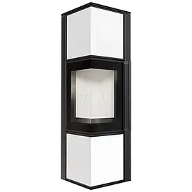 Сталева піч-камін Kratki TORA/M/LW 8 KW Ø 150 lacobel білий