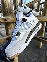 Белые Мужские Кроссовки Nike SB Air Jordan Retro 4 Обувь Найки
