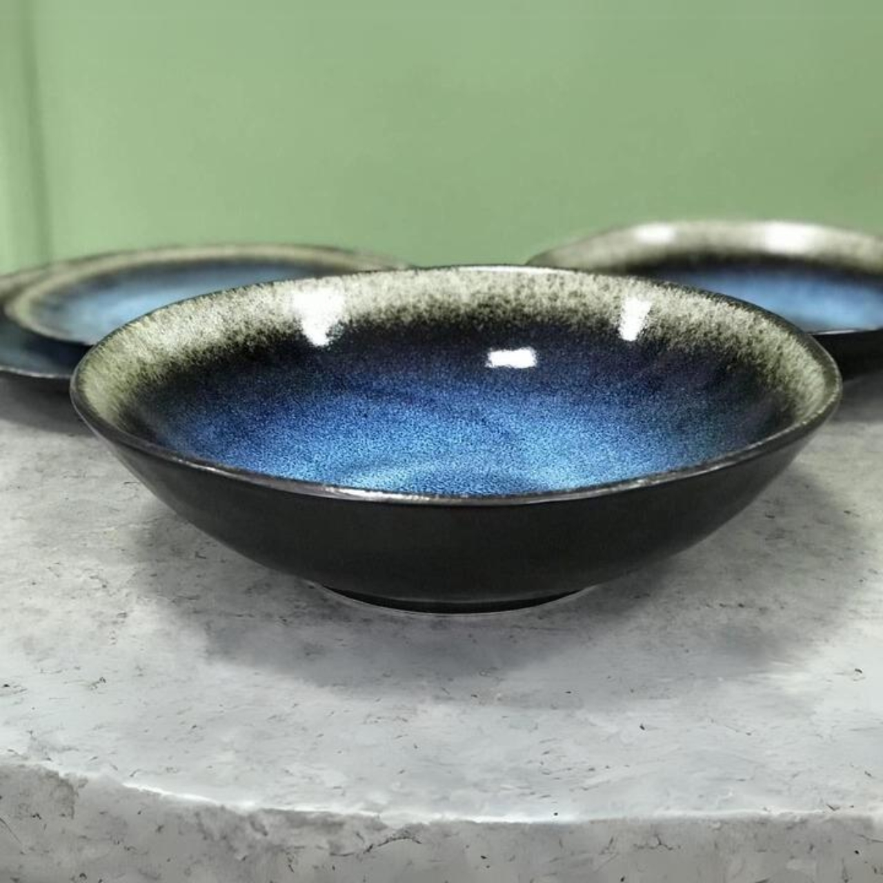 Салатник 19.5х6.5 см темно-синій посуд керамічний для кафе та ресторанів JM1461GB