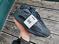 Кроссовки мужские Adidas Yeezy Boost 700.Кроссовки изи буст 700. Темно синие