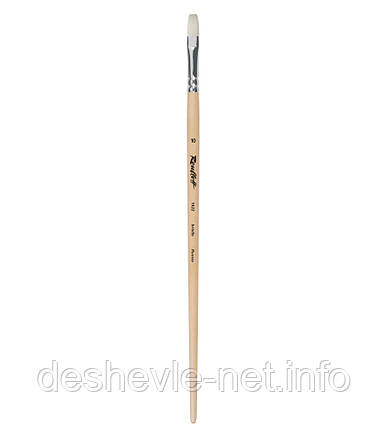 Пензель художній щетина плоска № 18 серія 1622 руч.подовж. для роботи з олією, фото 1