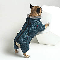 Одежда для собак, теплый, водостойкий зимний для французского бульдога, мопса Alaska Green. Размер L