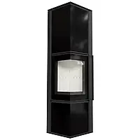 Сталева піч-камін Kratki TORA/L/LB 8 KW Ø 150 lacobel чорний