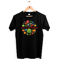 Футболка чорна з оригінальним принтом для дачників "Дача - не для шашликів. Дачні аксесуари" Push IT