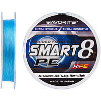 Шнур Favorite Smart PE 8x 150м (sky blue) #1.5/0.202mm 17lb/11.4kg 1693.10.75