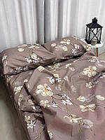 Комплект постельного белья из коттона бежевый цветок