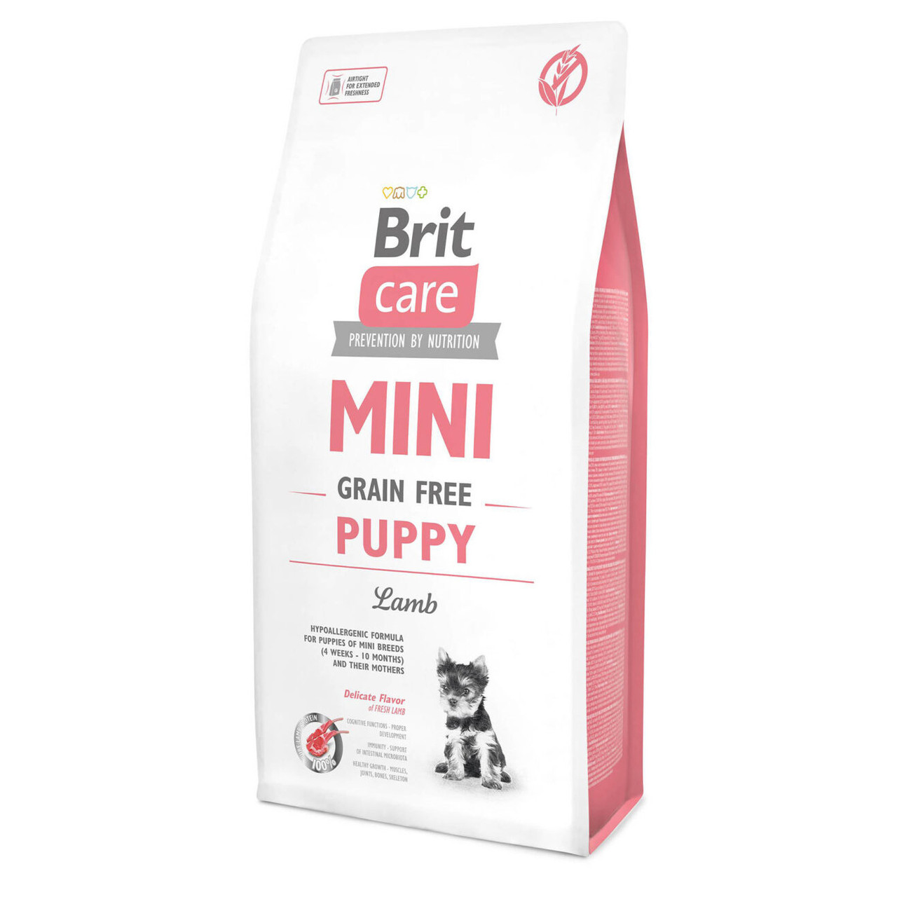 Беззерновий гіпоалергенний сухий корм для цуценят мініатюрних порід Brit Care GF Mini Puppy Lamb 2 кг