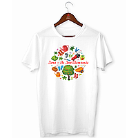 Футболка біла з оригінальним принтом для дачників "Дача - не для шашликів. Дачні аксесуари" Push IT